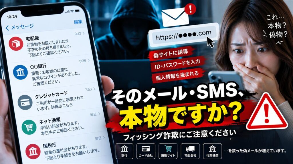 kr00014 そのSMS、本物ですか？巧妙化する「フィッシング詐欺」